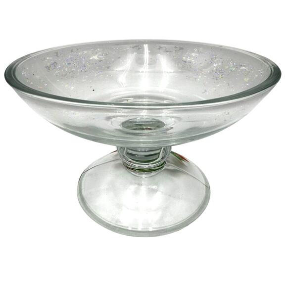 AVON Hostess Collection Glass Pedestal Holly Berry Motif Compote Candy Dish 1981 - Picture 2 of 6
